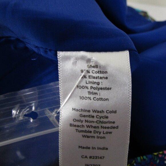 Talbots Plus Size Blue Pink Floral Paisley Sleeveless Sheath Dress Size 16 - Picture 9 of 10